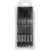 Permanentmarker, Strichstärke 2x0,6+2x0,8+1,3 mm, schwarz, 5 Stück 1 Box