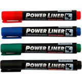 Mungyo Power Liner, Strichstärke 1,5-3 mm, Schwarz, Blau, Grün, Rot, 4 Stück 1 Box