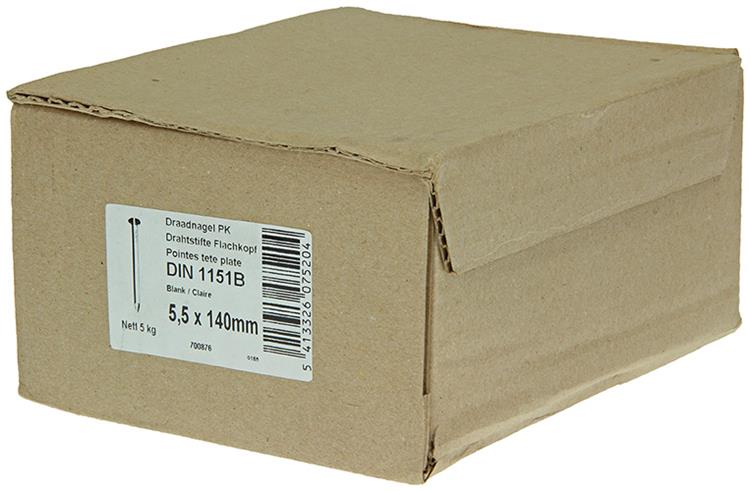 1015658 - doos 5 kg nagels platte kop 5,5x140 mm | 2 stuks