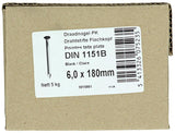 1015661 - doos 5 kg. nagels platte kop 6,0x180 mm | 2 stuks