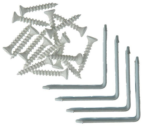 Mack 1013794 - 4 geplooide winkelhaken wit gelakt 40x40mm | 10 stuks