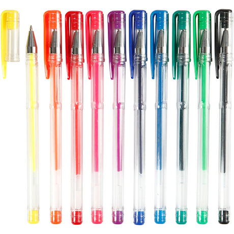 Creativ Company Gelstift, Strichstärke 0,8 mm, verschiedene Farben, 10 div. 1 Box