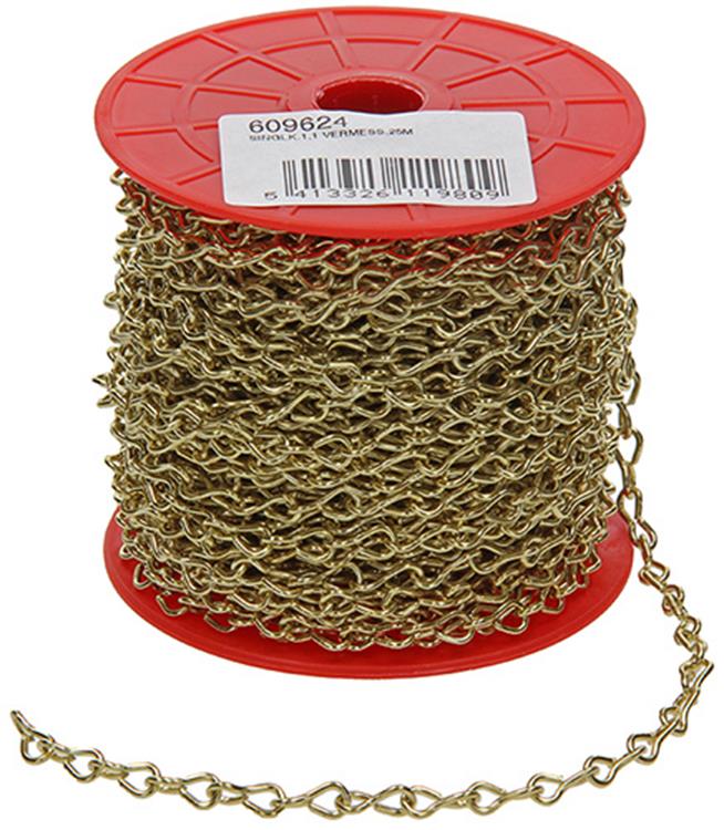 1013677 - 25m vermessingde ketting si 1,1 6mm | 25 stuks