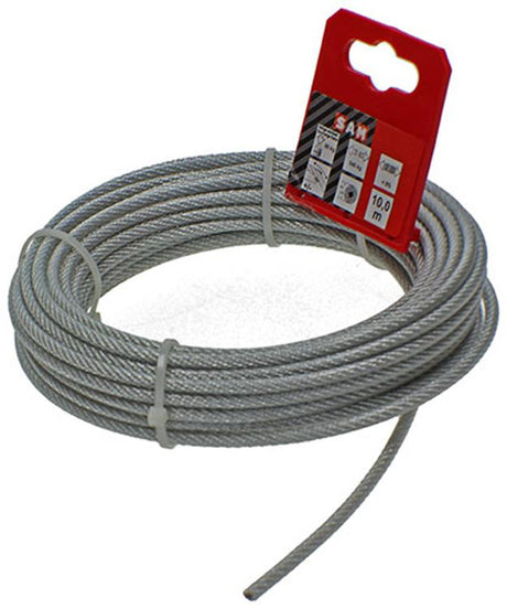 Mack 1015196 - staalkabel pvc mantel 6x7 10m 3-4mm wll 100kg din en12385-4 | 5 stuks