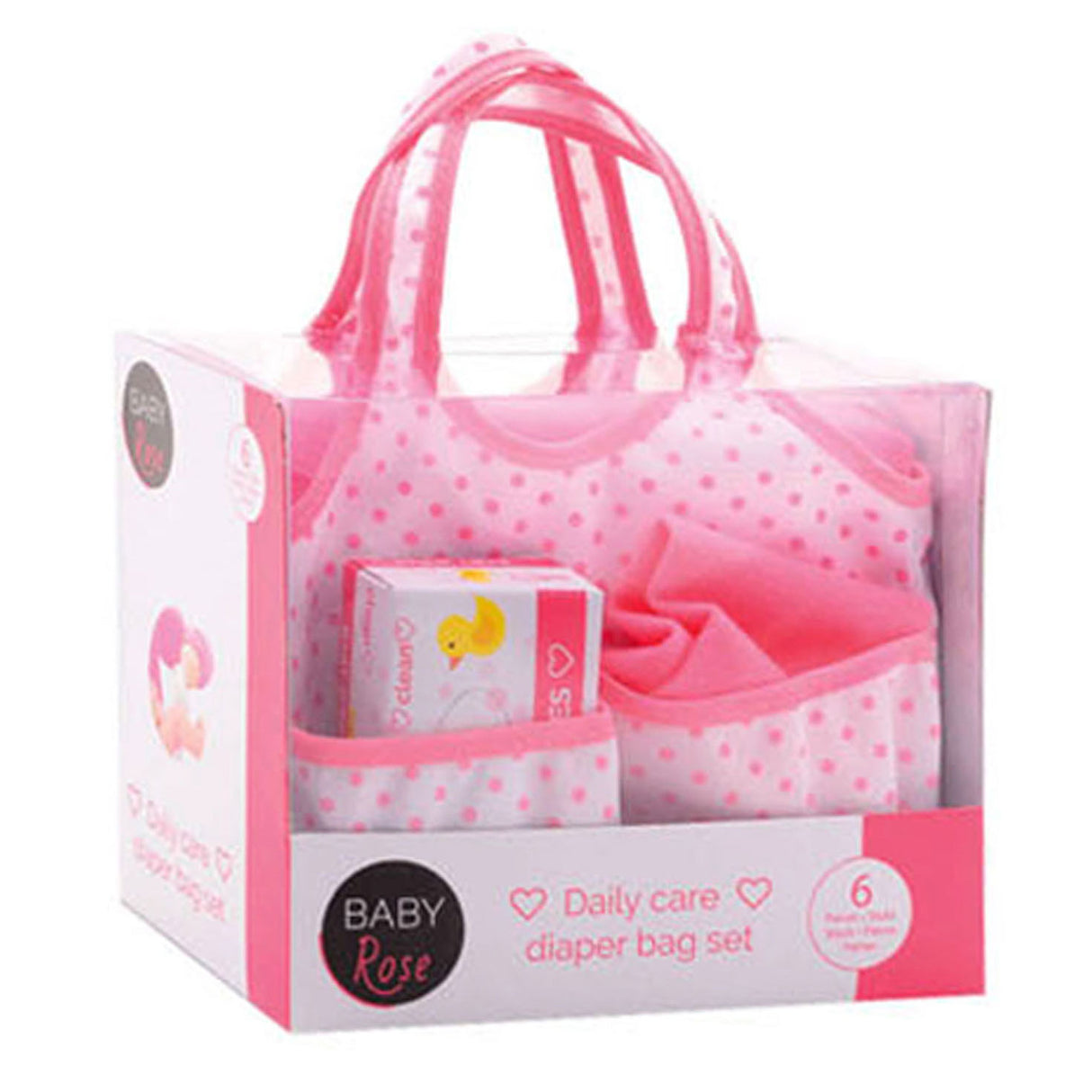 Babyrosa Wickeltasche mit Zubehör