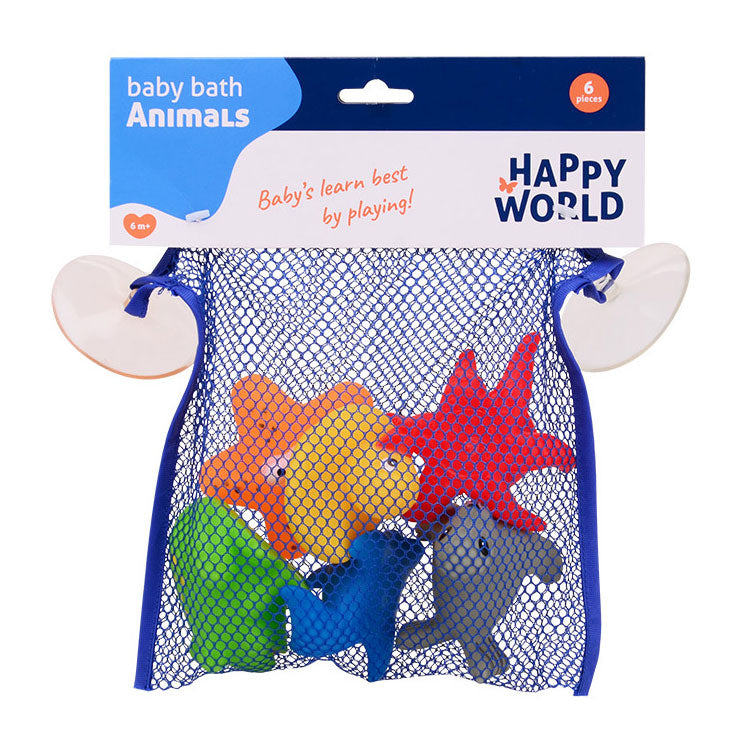 JohnToy Happy World Bath Toys, 6dlg.