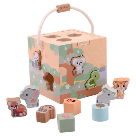Jouéco Formsortierer The Wildies Family Junior 16 cm Holz 12-teilig