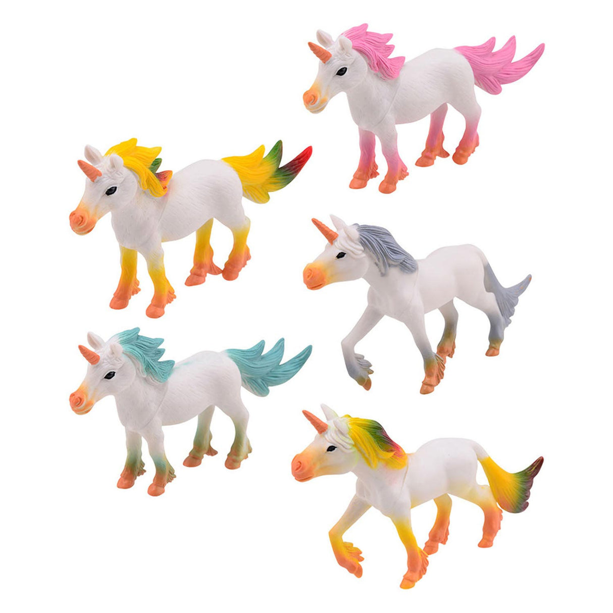 JohnToy Unicorn Spill Figuren, 5st.