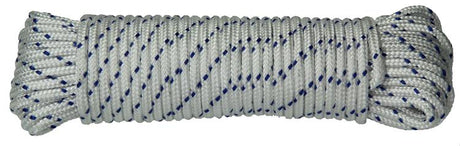 Mack 1013976 - pp gevlochten wit blauw streng6mm 20m | 5 stuks