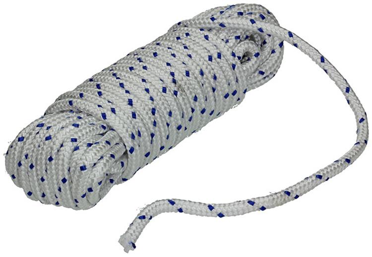 Mack 1013977 - pp gevlochten wit blauw streng8mm 15m | 5 stuks