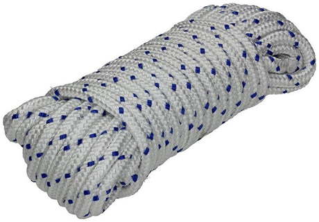 Mack 1013977 - pp gevlochten wit blauw streng8mm 15m | 5 stuks