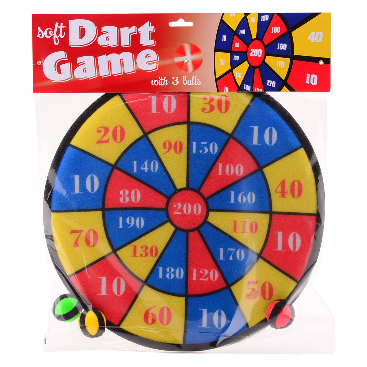 Johntoy suchý zip dartspel s 3 koulemi, 36 cm