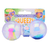 Johntoy glitter squeeze dumbell met kwal