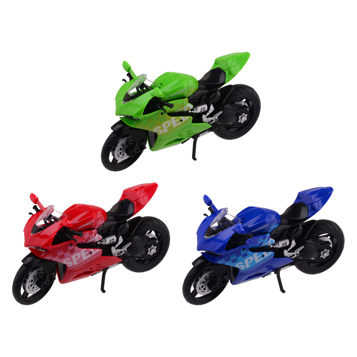 Johntoy Race Motorcycle w Box 3 Assorti