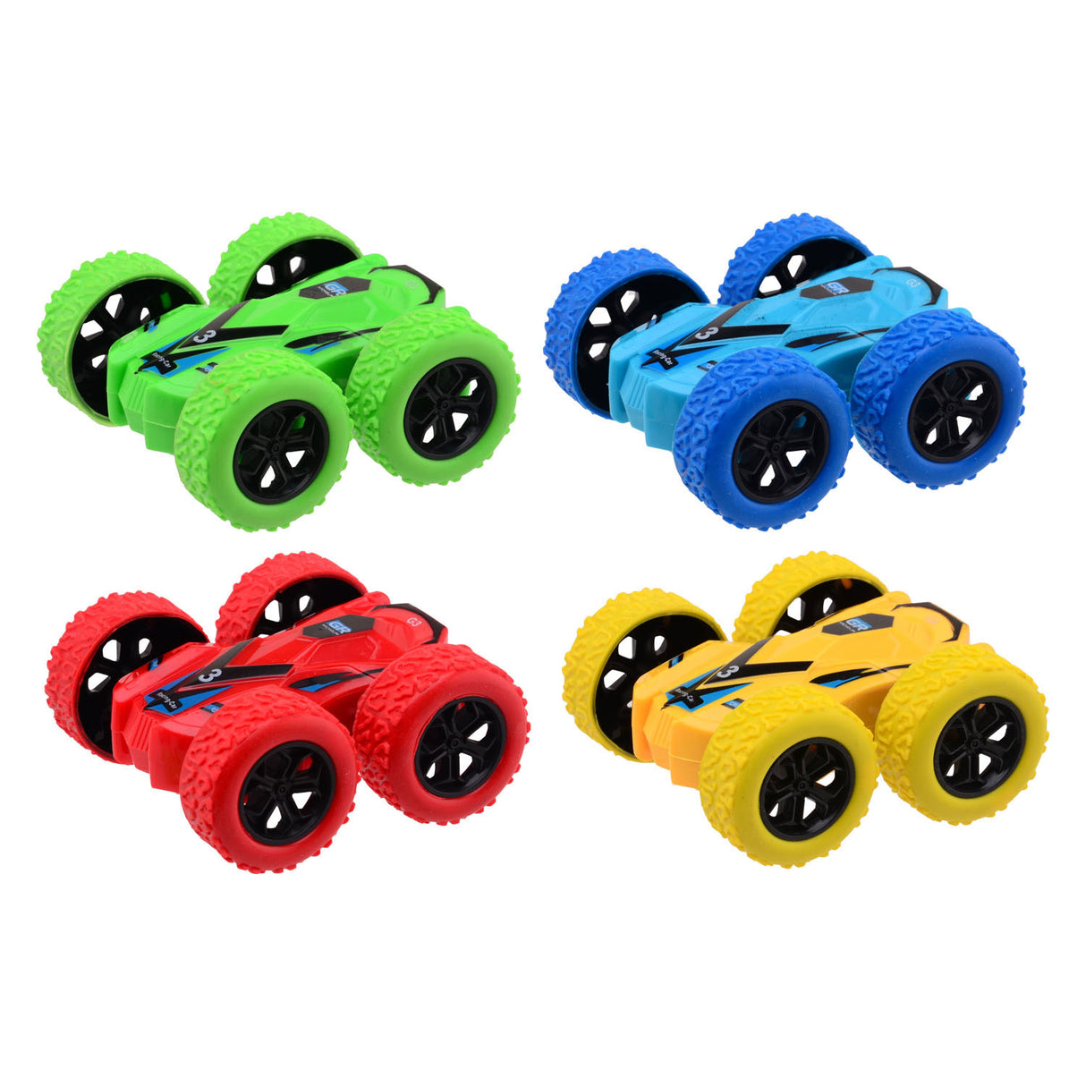 Johntoy Flip-Over-Reibungsauto, Farbe, 8,5 cm