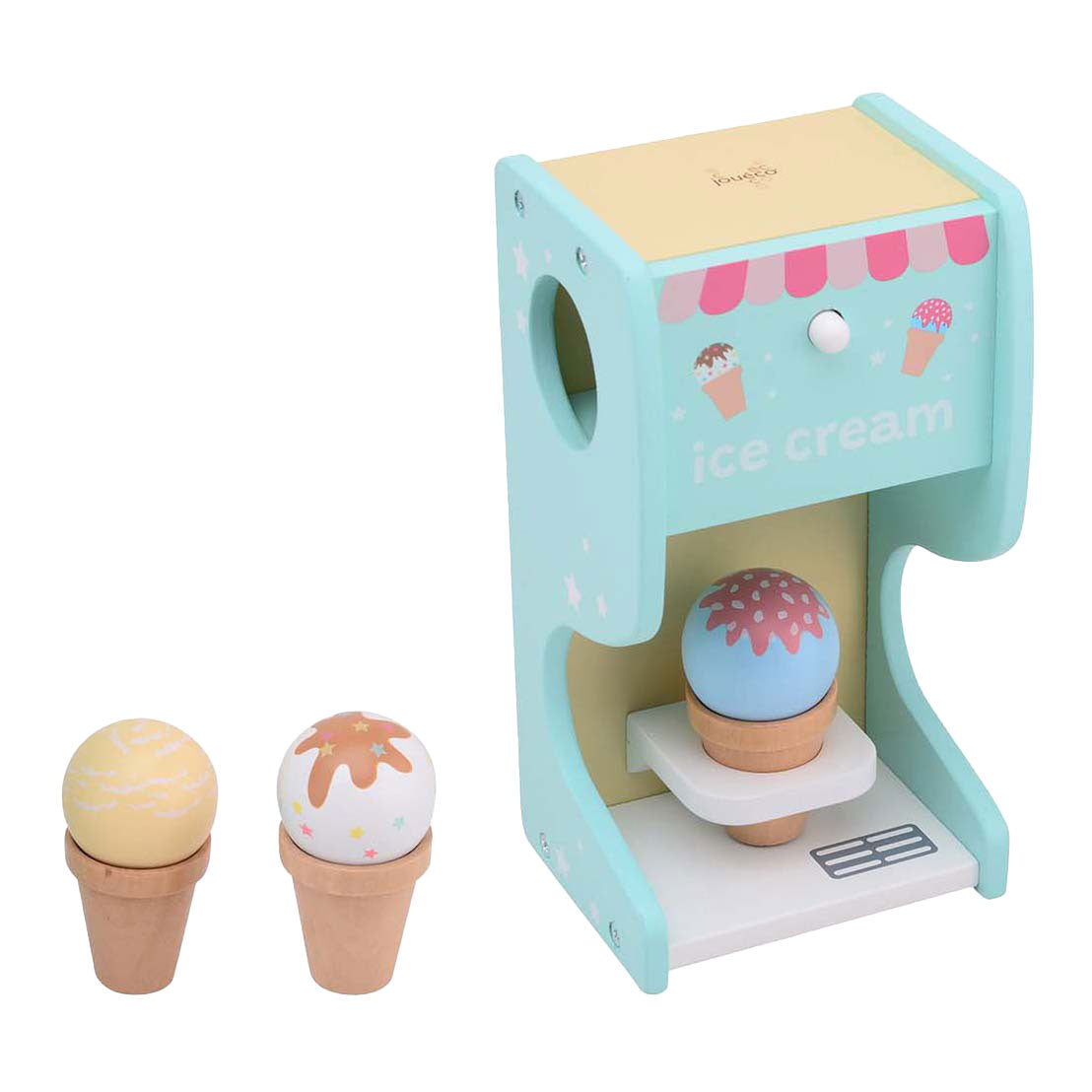 Joueco wooden ice cream machine with ice bulbs, 6dlg.