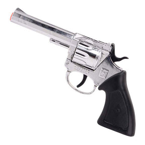Johntoy Wicke Pistole Rodeo 198 mm, 100 Schuss, Chrom, verpackt im Karton