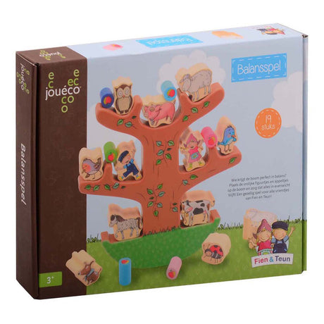 Jouéco Johntoy Holz-Balancierspiel Fien Teun – Lernspielzeug 19-teilig.