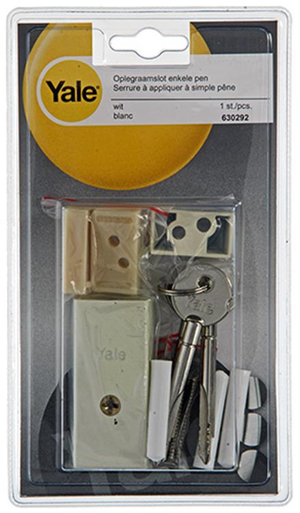 Yale 1019096 - 1 oplegraamslot, enkele pen, wit | 1 stuks
