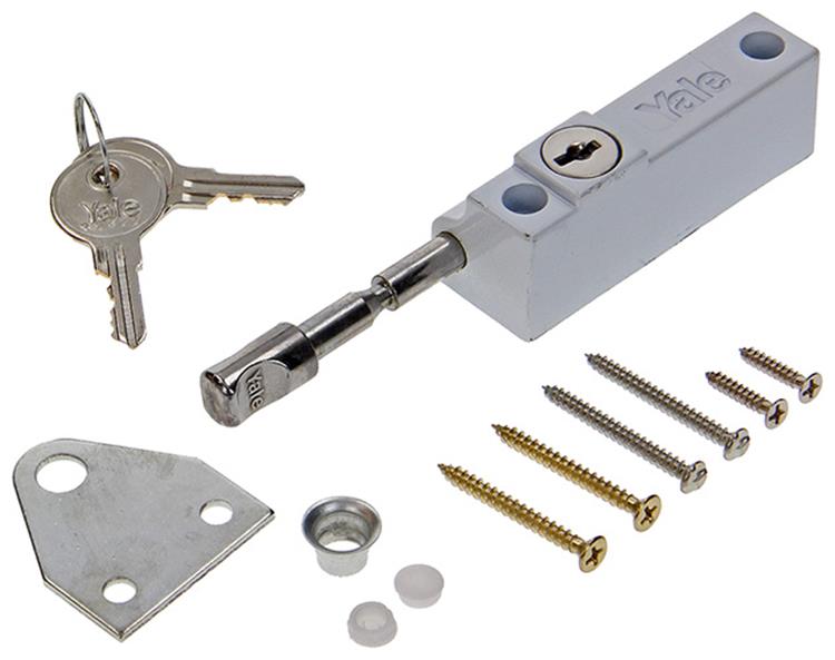 Yale 1019107 - 1 deuroplegslotje, met pin, wit | 1 stuks