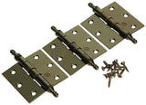 Yale 1019139 - 3 scharnieren met kogellager verbronsd vaasknop 76x76mm | 2 stuks