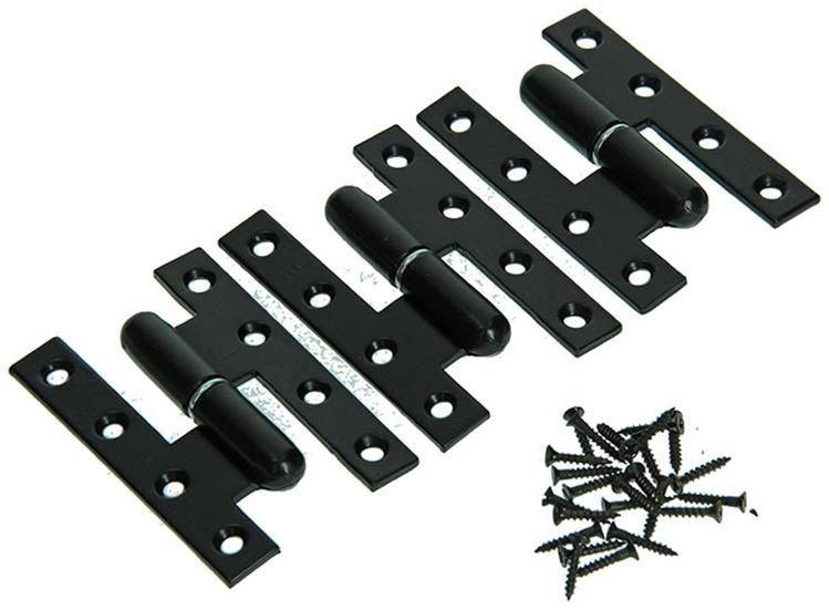 Yale 1019156 - 3 zware paumellen zwart geplast.links 110x70mm | 2 stuks