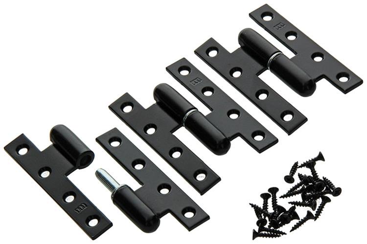 Yale 1019157 - 3 zware paumellen zwart geplast.rechts 110x70mm | 2 stuks