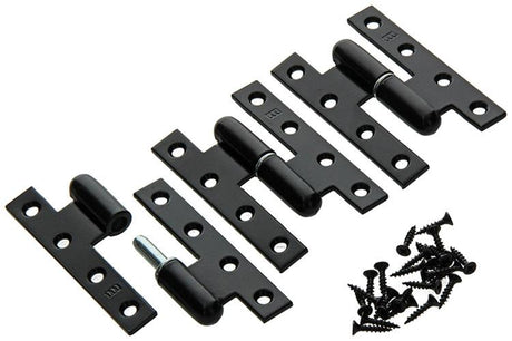 Yale 1019157 - 3 zware paumellen zwart geplast.rechts 110x70mm | 2 stuks