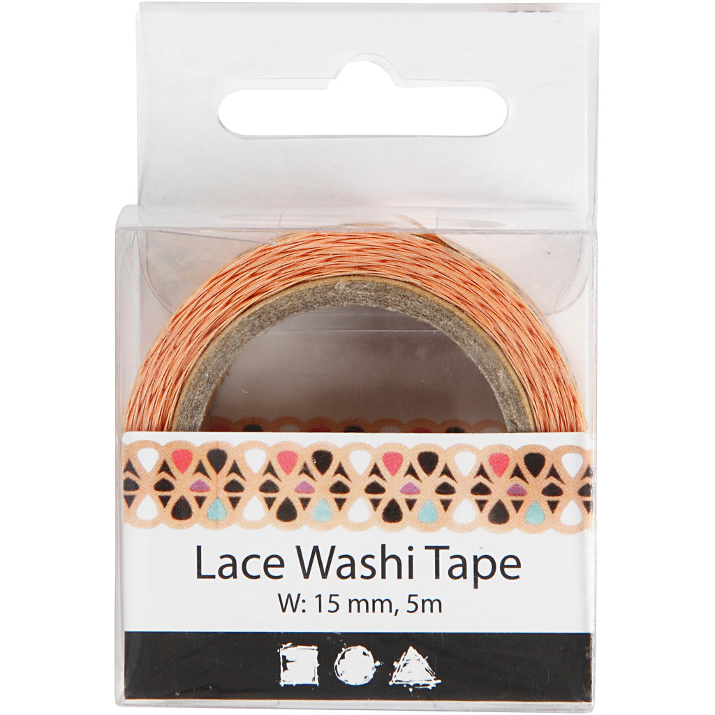Creativ Company Spitzen-Washi-Tape, Breite: 15 mm, 5 m, 1 Rolle