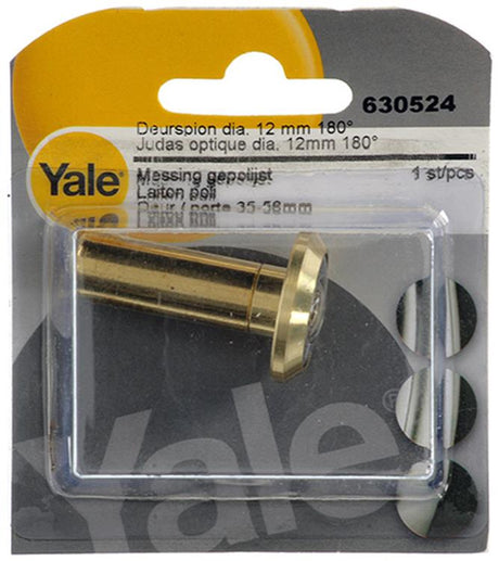 Yale 1019209 - deurspion 180° messing gepolijst ø12mm | 2 stuks