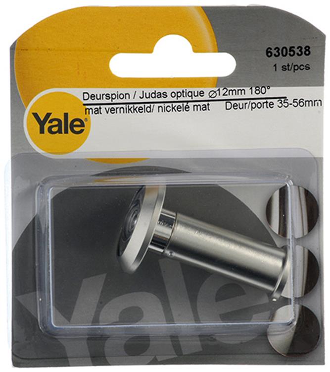Yale 1019216 - deurspion 180° mat vernikkeld ø12mm | 2 stuks