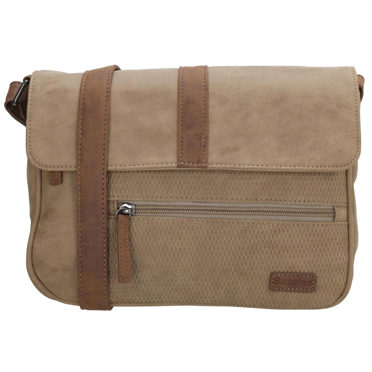 Beagles brunete schoudertas 23x27x7cm taupe
