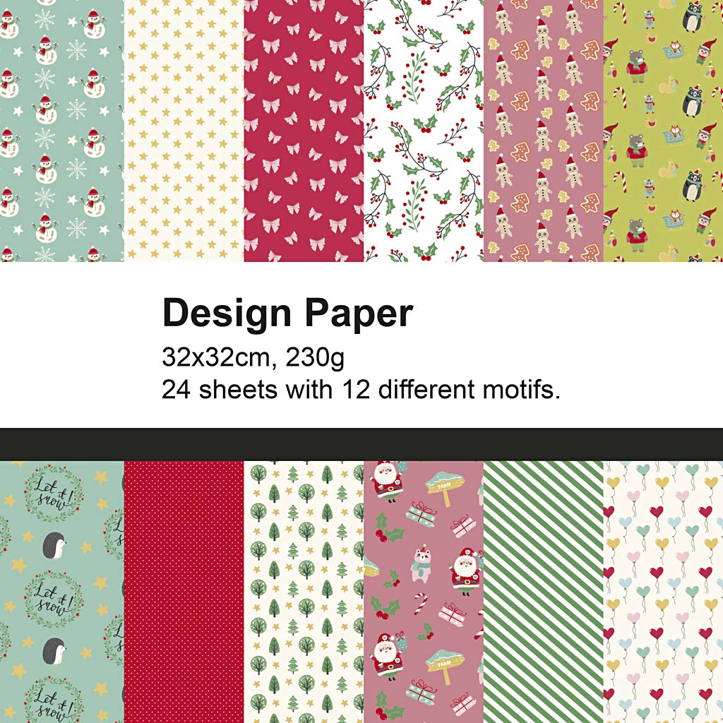 Https: www.cchobby.nl design-papier-kerstdesign-1-vel-32x32-cm-230-gr-24-vel-1-doos