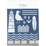 Creativ Company Dekofolie und Transferbogen, Leuchtturm, Bogen 15x15 cm, blau, silber, 2x2 Bogen 1 Karton