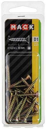 Mack 1017295 - spaanplschr.vzkop-zelfb. geelverz. 22 st 4,0 x 30 mm | 10 stuks