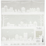 Vivi Gade Designpapier, Häuser und Schneeflocken, Blatt 30,5 x 30,5 cm, 180 g, 3 Blatt 1 Box