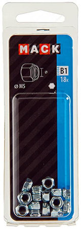 Mack 1017685 - zeskant borgmoer staal verzinkt 18 st m5 | 10 stuks