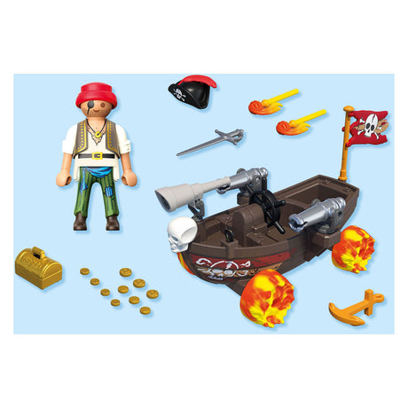 Playmobil | lustige Sterne | rasendes Piratenboot | Spielzeug ab 4 Jahren | Geschenk für Kinder | Spielzeugauto | mit Rückzugmotor-Schussfunktion | 71717