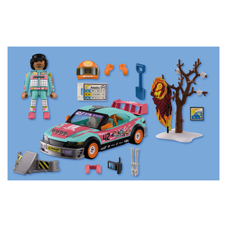 Playmobil – 72062 – Rennwagen-Spielset – 68-teilig – Sport-Action
