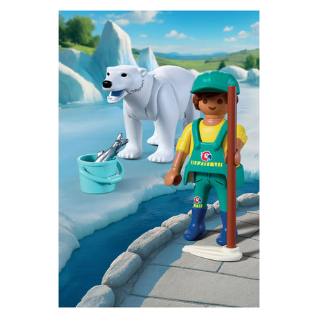 Playmobil animals friends dierentuin ijsbeer en dierenverzorger - 72090