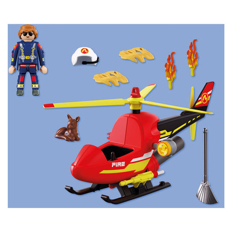 Playmobil city action brandweerhelikopter - speelgoed met watertank.