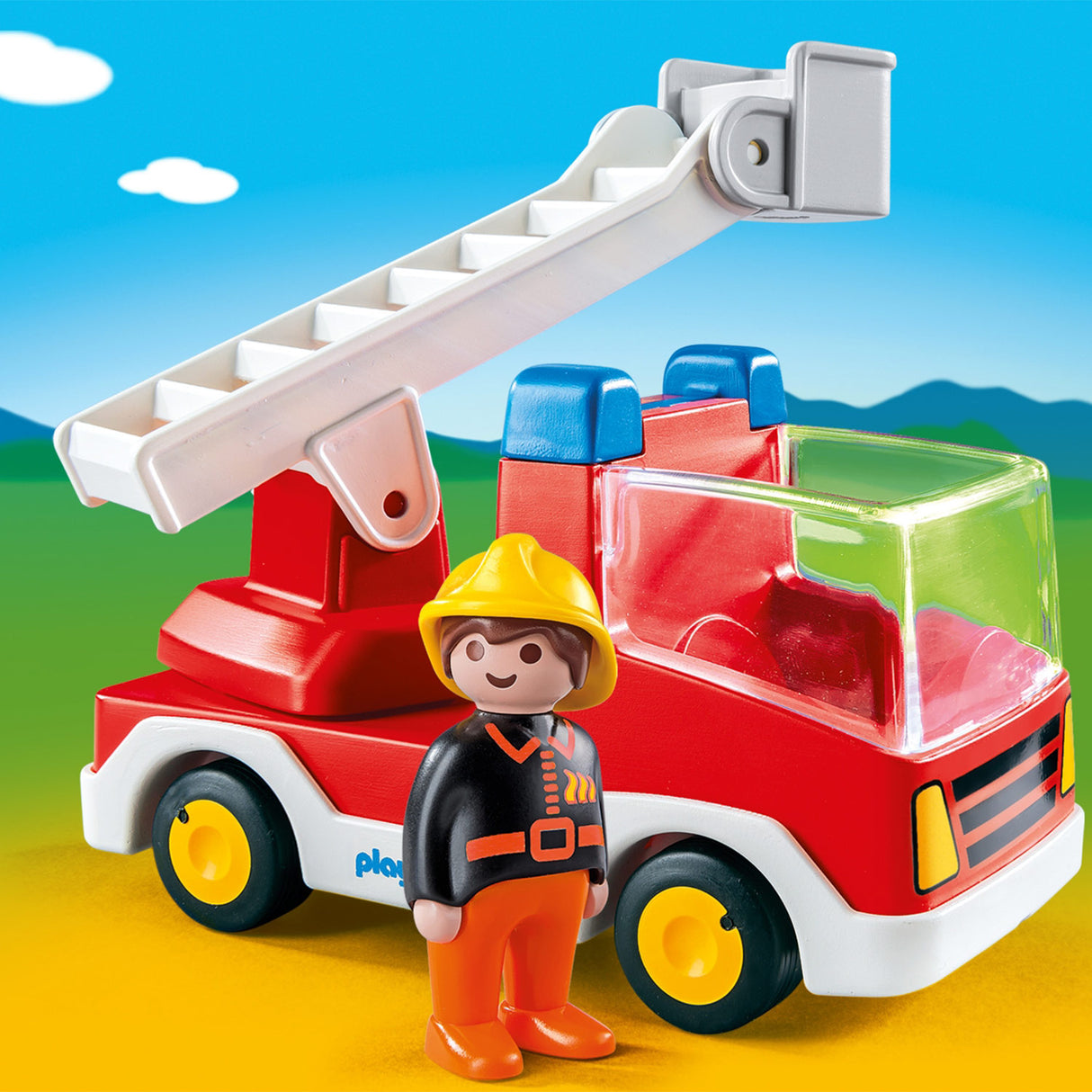 Playmobil junior hasičský vůz s žebříkem 6967