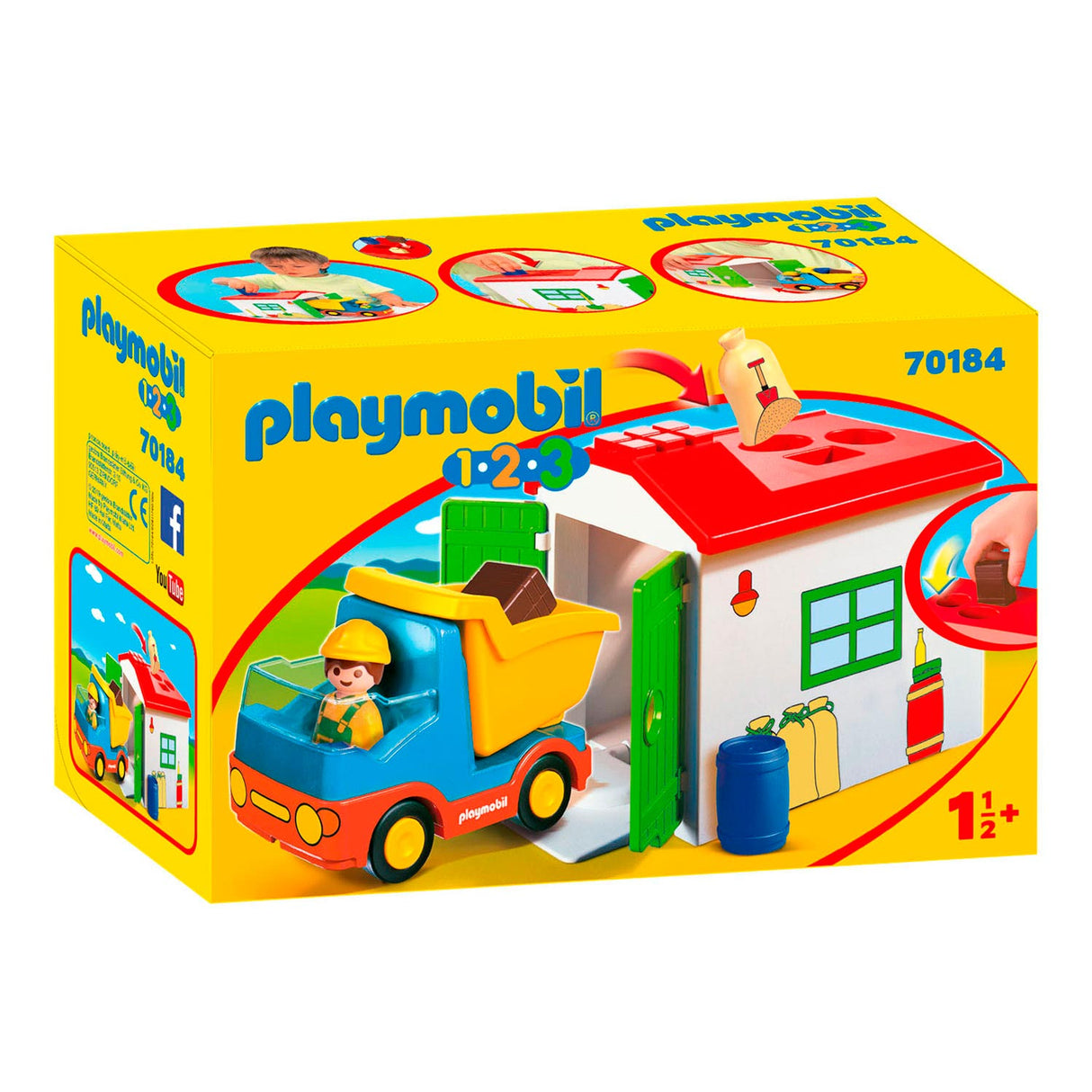 Playmobil 1.2.3. Werkman med sorteringsgarage 70184