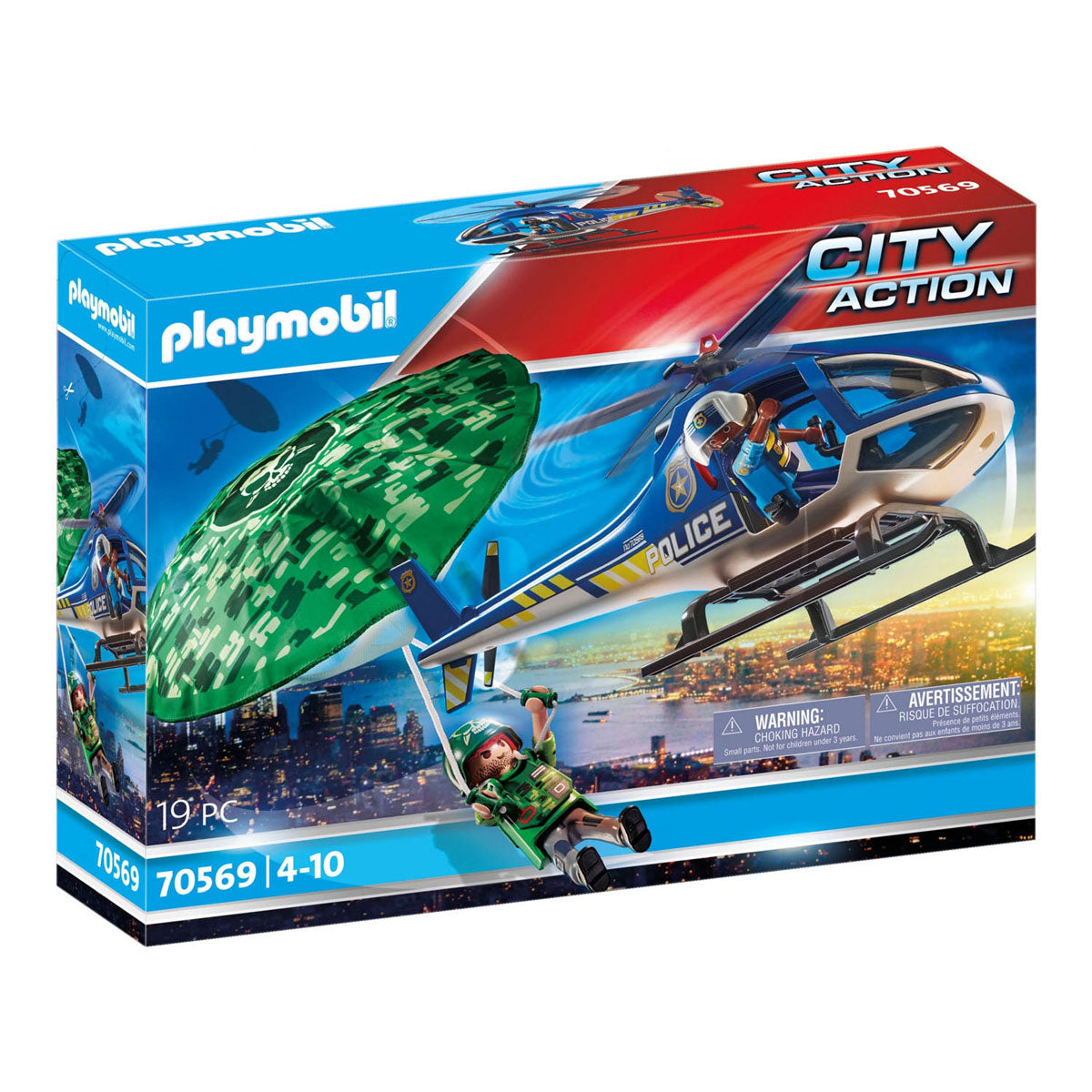 Playmobil City Action Police Helicopter Padal Pursuit 70569