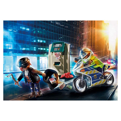 Playmobil City Action - Polizeimotorrad: Verfolgung des Geldräubers, Konstruktionsspielzeug (70572)