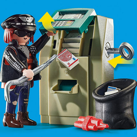 Playmobil City Action - Polizeimotorrad: Verfolgung des Geldräubers, Konstruktionsspielzeug (70572)