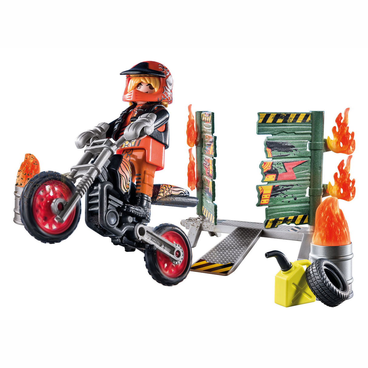 Playmobil Starterpack Stuntshow Motor With Fire Wall 71256