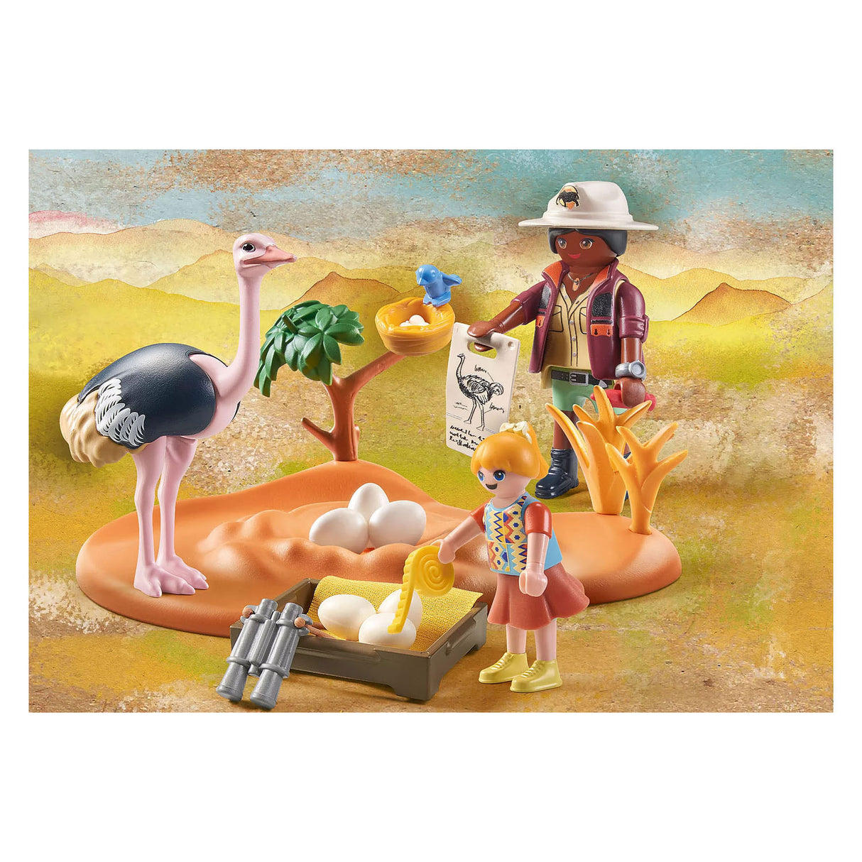 Playmobil Wiltopia che visita Papa Ostrich 71296