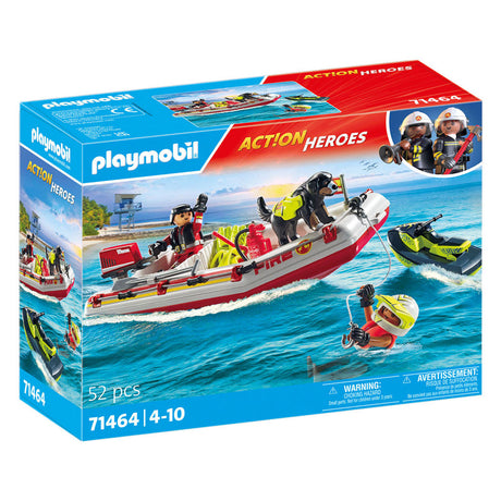 Playmobil Actionhelden Feuerwehrboot mit Wasserscooter – 71464