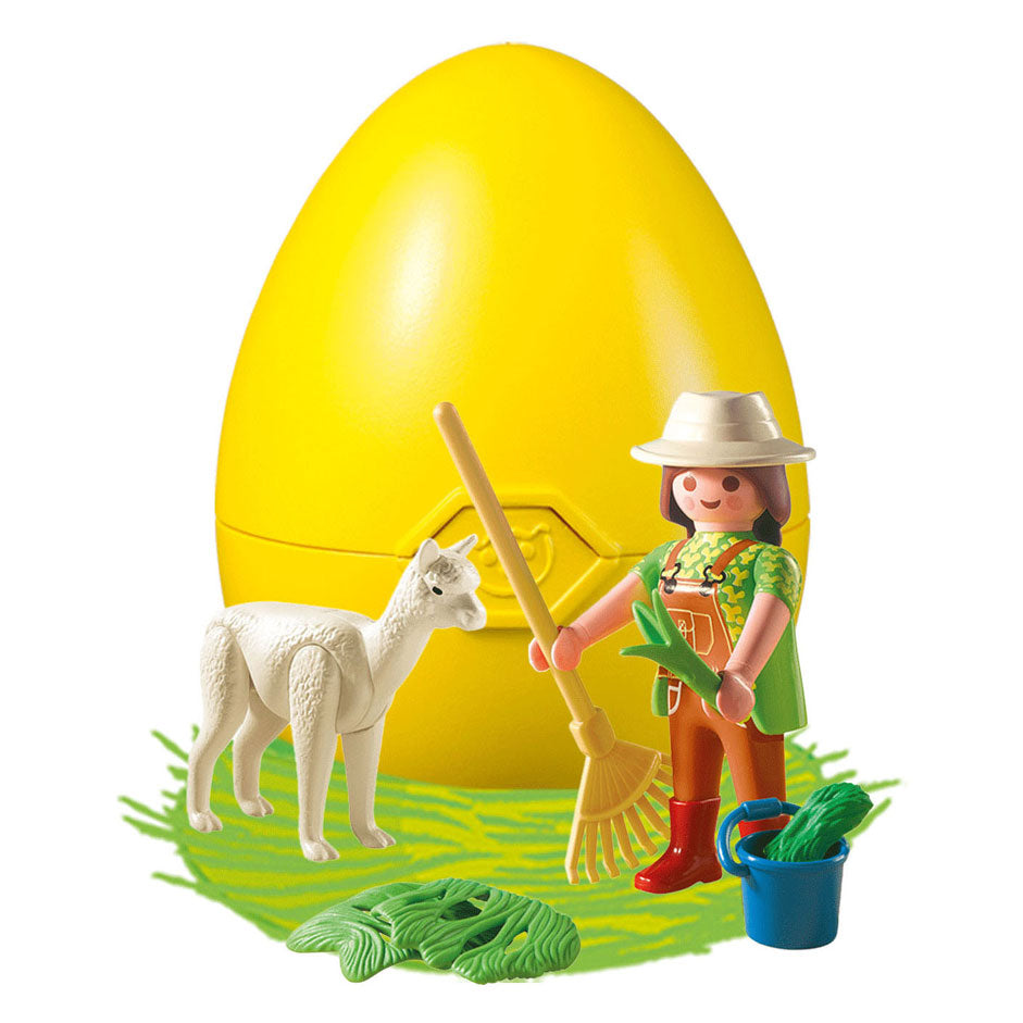 PlayMobil Animal Caretaker con Alpaca en Egg 4944